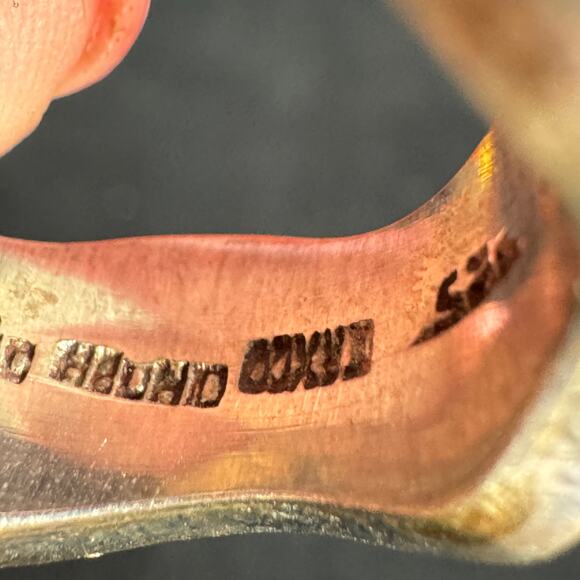 Vintage Sterling Silver and Enameled Ring Sz 6 - Picture 11 of 15